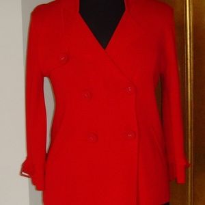 CABLE & GAUGE Sweater Blouse - RED